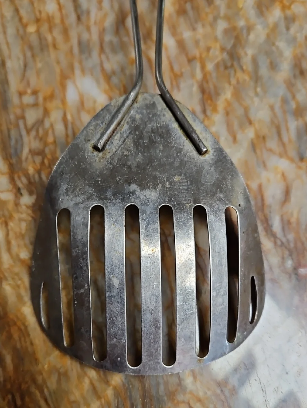 Vintage Slotted Scoop Spatula Strainer Wire Handle